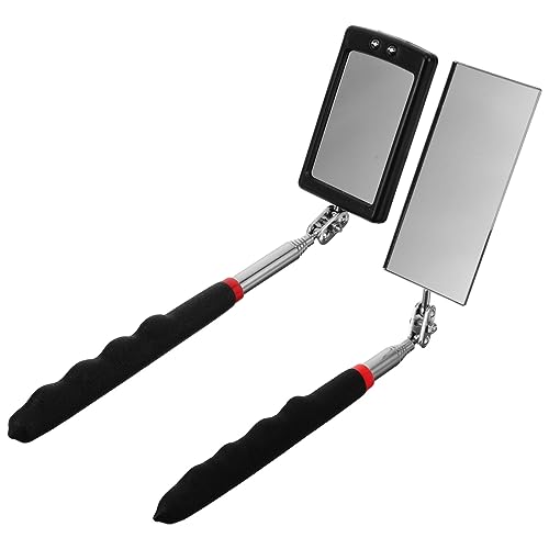 FUNOMOCYA 2Stücke Auto Inspektionsspiegel Mit LED Flexibler Teleskop Spiegel Für Fahrzeuguntersuchung Einstellbare Für Einfache Chassis Inspektion