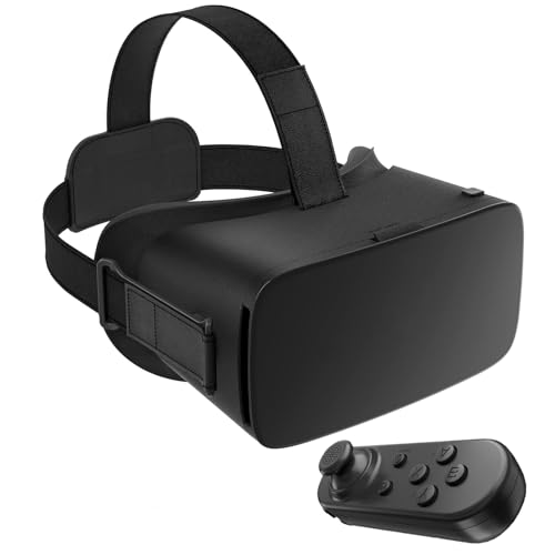 VR Brille für Handy, Virtual Reality Brille mit Bluetooth-Fernbedienung, 360° Drehung, V6 Betrachtungswinkel 90-120 Grad, HD Anti-Blau Linsen 3D VR Brille für iPhone & Android 4,0-6,7 Zoll