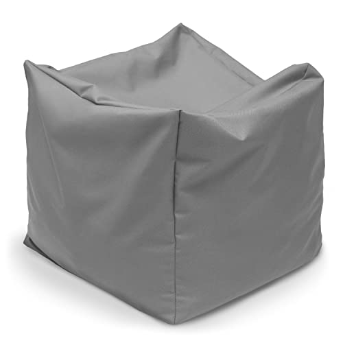 Amilian Sitzsack; Hocker; Fußhocker; Fußkissen; Sitz-Pouf; Sitzkissen oder als Gaming Sitzsack; Bodenkissen; Fußablage; Pouf Hocker; Sitzhocker für Kinder & Erwachsene Indoor & Outdoor Anthrazit