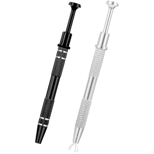 Piercing Kugel Aufdreher, Mabor 2 Stück Edelstahl Piercing Kugel Zange Diamant Piercing Kugel Greifer Schmuck Pinzette mit 4 Klauen Edelsteine Catcher für Diamanten Uhren Brillen