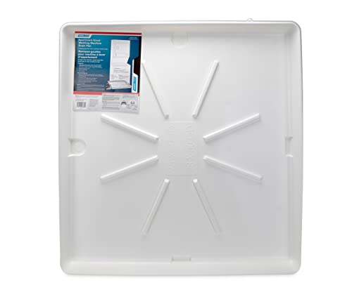 Camco Stapelbare Waschmaschinen-Ablaufwanne, ideal für Waschmaschinen in Wohnungsgröße oder stapelbare Einheiten, schützt Böden vor Auslaufen, Maße: 71,1 x 76,2 cm, aus robustem Kunststoff (21006)