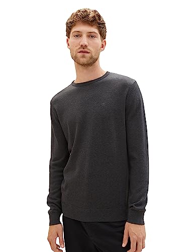 TOM TAILOR Herren Basic Strickpullover mit Crewneck