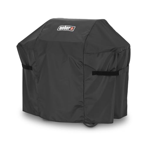 Weber Premium Grillabdeckhaube für Spirit & Spirit II 200er Modelle, atmungsaktiv UV- & wasserbeständig, mit Klettverschluss zum Befestigen, Grillcover, BBQ-Abdeckung - Schwarz (7182)