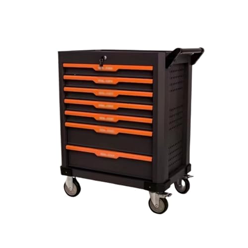Werkzeugkasten Rollbarer Werkzeugwagen mit 7 Schubladen und Schloss, Aufbewahrungsorganisator for Heimreparaturwerkzeuge, rollender Werkzeugkasten auf Rädern, Werkzeug-Organizer-Box for Garage, Lager