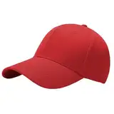 Taeku Baseball Cap, Herren Damen Basecap Schnell Einfarbig Baseballmütze 100% Baumwolle Baseballkappe Outdoor Sonnenhut (Rot)