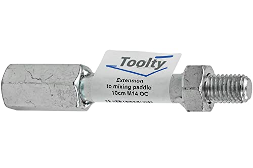 Toolty Professionelle Mischpaddel-Verlängerung – M14 Gewinde – verzinkter Stahl, Mixer, Schneebesen, Rührer – Verlängerungsstange – 100 mm – DIY – TLTY-1082