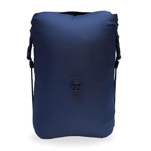 NORDKAMM® - 17L Kompressionssack für Schlafsack, ultraleichter Dry Bag mit Ventil, Vakuumbeutel, Drybag, Packsack wasserdicht, Schlafsack Hülle wasserdicht (17L - Blue - Navy Blazer)