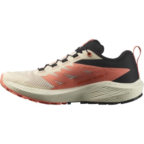 Salomon Damen Sense Ride 5 Weißes Tender, Vielseitige Wanderschuhe für Komfort, Ideal für Wanderungen und Trailrunning bei Outdoor-Abenteuern. 40 ⅔