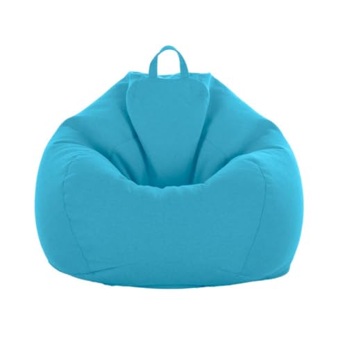 Extra GroßEr Sitzsackbezug (Ohne FüLlung) Maschinenwaschbarer Sofabezug Aus Leinen Indoor Spiel-Leseliege Kinder Erwachsene Bodenmatte Tatami StrapazierfäHiges Futter (Foot rest 45 x 25 cm,Blau)