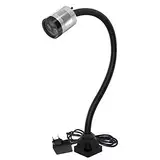 IP66 wasserdichte LED-Arbeitsleuchte mit flexiblem Schwanenhals, 230 V, 900 Lumen, 4-Loch-Sockel mit Drehschraube für industrielle Werkzeugmaschinen und Werkbänke