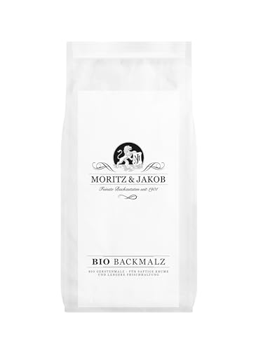 Moritz & Jakob Bio Backmalz 250 g - aktiv Gerstenmalz für saftige Krume und längere Frischhaltung – natürlich enyzmaktives Gerstenbackmalz für Brot und Brötchen – Gerstenmalzmehl hell vegan Backzutat