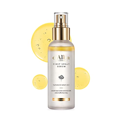 d'alba Italian weiß Trüffel First Spray Serum Sprühen Serum, Feuchtigkeitsspendendes-GesichtsSprühen, Tensidfreies, Sprühen für Strahlende Haut, Hautberuhigendes, Vegan, Koreanische Hautpflege (100ml)