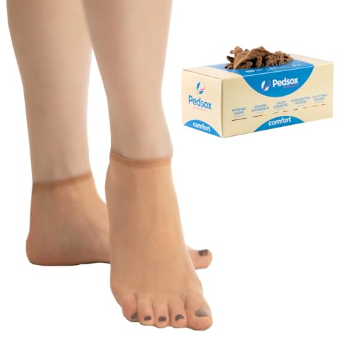 Pedsox, 100 Stück Einweg-Hygienesocken zum Testen von Schuhen, Comfort Line, Unisex, Einheitsgröße, Nude