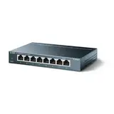 TP-Link TL-SG108 8-Port Gigabit Netzwerk Switch (Plug-and-Play, 8* RJ-45 LAN Ports, Metallgehäuse, IGMP-Snooping, unmanaged, lüfterlos) blau metallic