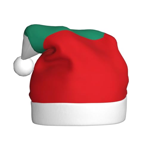JIPOFD Weihnachtsmütze mit bulgarischer Flagge, Weihnachtsmütze für Erwachsene für Damen und Herren, weich und bequem, verdickte Weihnachtsmütze