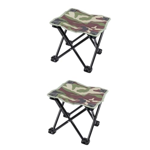 Mini-Campinghocker, Camping-Klappstühle, Outdoor-Campingstühle, Angeln, Klappstuhl, kleiner Campinghocker, Outdoor-Klapphocker, Klappstuhl, Camping, Reisen, faltbares Zubehör (Farbe: Camouflag), 2
