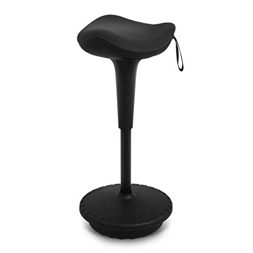 IWMH Ergonomischer Arbeitshocker, Hochverstellbare Stehhilfe, Atmungsaktiver Sitz-Steh-Hocker 360° Drehbar, Ergonomische Stehhocker Büro(Schwarz)