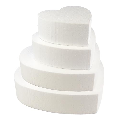 Jacobi Decor Cake Company Dummy Set Herz 3 I Torten Dummy hochwertig I 5cm Hoch - 15,5,22,5,30,5,35,5CM