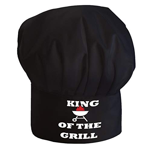 Personalisierte Kochmütze Für Frauen und Männer Kochhaube mit Klettverschluss Ideal für BBQ Restaurant Kochen zum GrillenKönig des Grills [108]