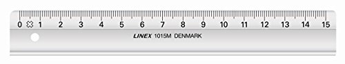 Linex 1015M Schul-Lineal 150 mm lang, 22 mm breit, glasklar, Tuschekante