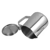 Amosfun 350 ML Edelstahl Kaffeetasse Mit Deckel Rostfreier Milchaufschäumer Für Kaffee Und Getränke Einfaches Design Für Zuhause Und Unterwegs