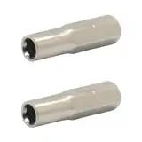 Tomedeks 2 Stück 6,35 Auf 4 Mm Adapter-Magnethülse, Sechskant Schraubendrehereinsätze 6,35 Mm 1/4 Zoll Bit Adapter Für Micro-Bits Form 4 Mm (Silber)