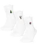 Occulto Damen & Herren Weihnachts Tennissocken 3er Pack (Modell: Claus) Mix1 43-46