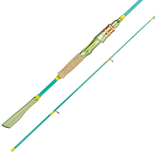 THKFISH Spinnrute, 32+36T Carbonfaser Steckrute 2 Teilig, ML Angelrute mit Korkgriff, Edelstahl-Ringe und Keramikring, Schnelle Aktion,180/210/240CM, Steckspinnrute zum Hecht/Barsch/Zander P02-YUGANTZ