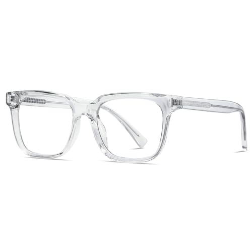 kachawoo Blaues Licht Blocking Gläser für Männer Frauen Mode Gläser Rahmen TR90 Eyewear Square Brillen (transparent)