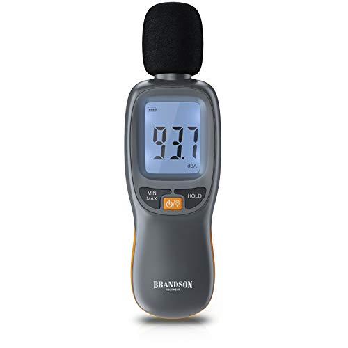 Brandson - Schallpegelmessgerät digital – Lautstärke Messgerät - Schallpegelmesser - digital sound meter - vorab kalibriert geeicht - 35 dB(A) bis 130 dB(A) – Windschutz - LCD-Display