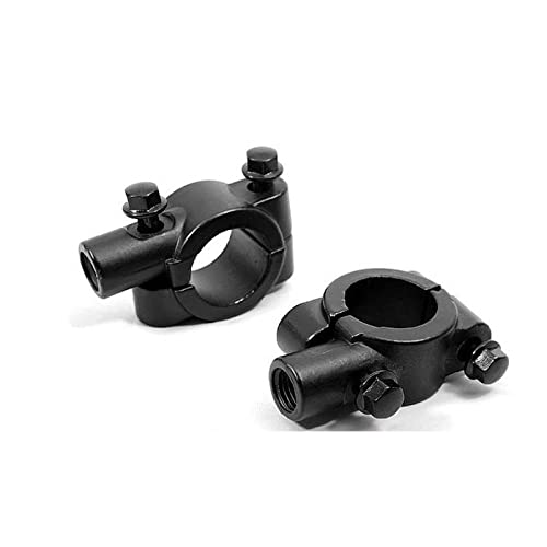 Aiuphing spiegelhalterung motorrad, 2 Stücke 8mm motorrad spiegeladapter, Aluminium motorrad lenkerhalterung für 22mm (7/8") Lenker universal, Schwarz (22mm M8 Halterung Halter)