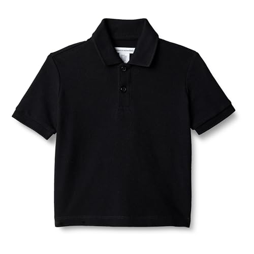 Amazon Essentials Jungen Poloshirt aus Baumwoll-Piqué mit Stretch-Anteil, Schwarz, 3 Jahre