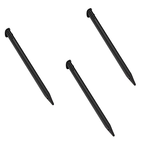 XHBTS 3 Stück Kunststoff Ersatz-Touchscreen-Stylus-Stift, Kompatibel mit Nintendo New 3DS XL, New 3DS LL (Schwarz)