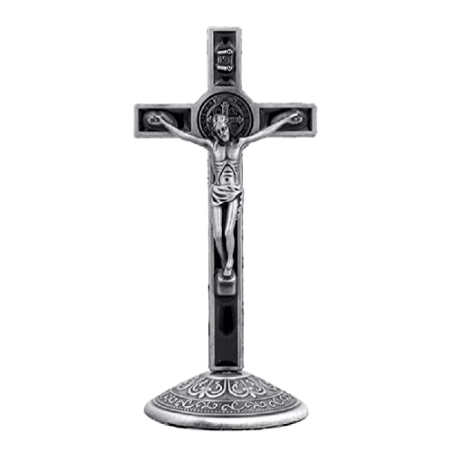 KLOVA Heiliger Tisch für Kreuz Christus auf dem Ständer, christliche Kirche, Relikte, Figuren, katholische antike Heimdekoration, Kreuzfigur