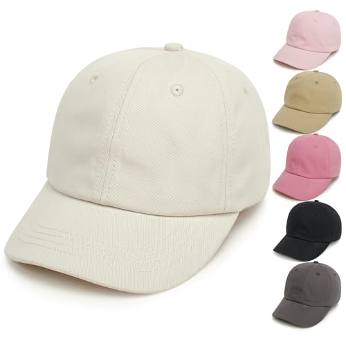 QIYIENDIAN Kleinkind Baseballmütze Baby Baseballmütze Baumwolle Kinder Mützen Jungen Mädchen Kleinkind Sonne Hut Baby Kappe(Beige,6-24M)