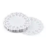 100 Stück Rund Papierdeckchen, 3,5 Zoll Runde Papier Tischsets Deckchen Kuchenmatte Papier für Hochzeit, Geburtstag, Kuchen, Desserts, Geschirr Lebensmitteldekoration Disposable Lace Doilies Paper