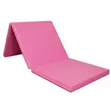 CCLIFE 180x60x5cm Klappbare Weichbodenmatte Turnmatte für Zuhause Fitnessmatte Gymnastikmatte rutschfeste Sportmatte Spielmatte, Farbe:Rosa