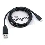 USB Sync-Kabel, Ladekabel, Datenkabel 1m schwarz für TOLINO Vision 4 HD, Page, Vision 3 HD, Shine 2 HD, Vision 2, Vision und Epos E-Book-Reader mit mungoo Displayputztuch