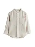 NEXT Hemd aus Leinenmischgewebe mit Grandadkragen Neutral Linen 12-18 Monate