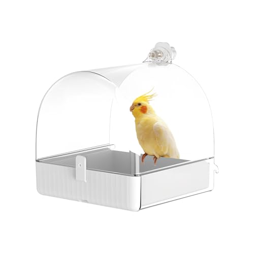 3 in 1 Multifunktions-Hängende Vogelbadewanne – Perfektes Badehaus für Kleine bis Mittlere Vögel,Vogelbadekäfig, Vogeltränke und Vogelfutterstelle