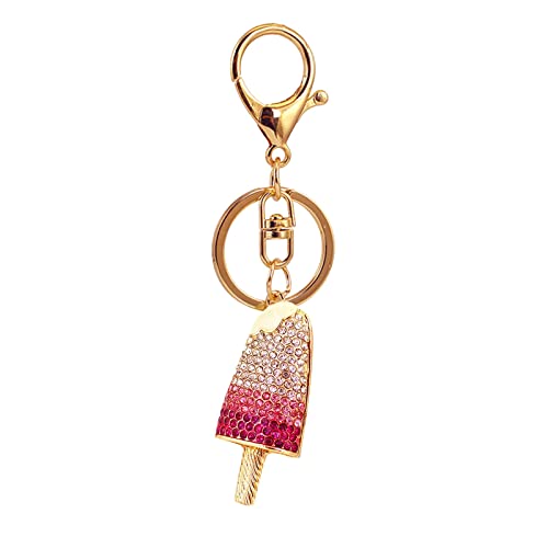 Fycakly Netter bunter Eis-Sommer-kaltes -Eis am -Auto-Schlüsselring-Frauen-Taschen-Zubehör-Anhänger-Schlüsselanhänger-Anhänger-Auto-Schlüsselring-Zubehör-Schmuck-Geschenk Möbel-Accessoires (D, A)