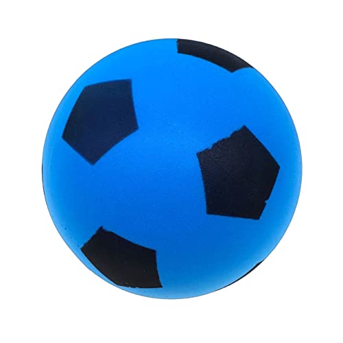 alldoro 63105 – Schaumstoffball, im Fußball-Design, für Kinder ab 18 Monaten, drinnen und draußen, Blau, 20 cm, 153 g