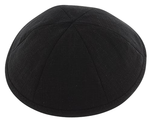 Rimmon Judaica Deluxe Kippah aus Leinen mit Baumwollfutter, 15,5 cm, Schwarz , Einheitsgröße