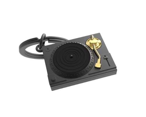 O meta[l]morphose Schlüsselanhänger, Drehscheibe aus Vinyl, Schwarz, Gold., one size