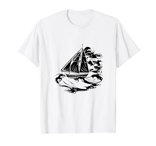 Segeln Zeichnung Kapitän Segelausbildung T-Shirt
