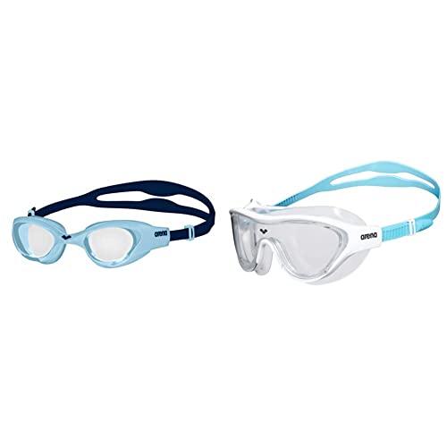 ARENA The One Junior Anti-Fog Schwimmbrille & The One Mask Junior Anti-Fog Schwimmbrille für Kinder, Schwimmmaske mit Großen Verspiegelten Gläsern, UV-Schutz