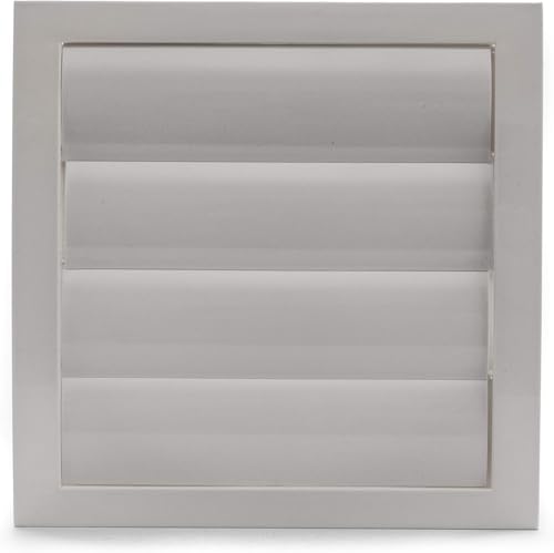 Vent Systems Ø150mm 190x190 mm Weiß - HVAC Abluftkanalabdeckung - Dunstabzugshaube - Außentrockner Entlüftungsabdeckung mit Öffnungsklappe - klimagerät luftabzug wanddurchführung wetterschutzgitter