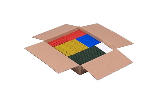 DECKLINE Abstandshalter Kunststoff - 300 Stück - 34 x 100 mm - Im Set: 1, 2, 3, 4, 5 mm - MIX Distanzklötze für Fußböden, Fenstern und Türen - Verglasungsklötze - Unterlegplatten