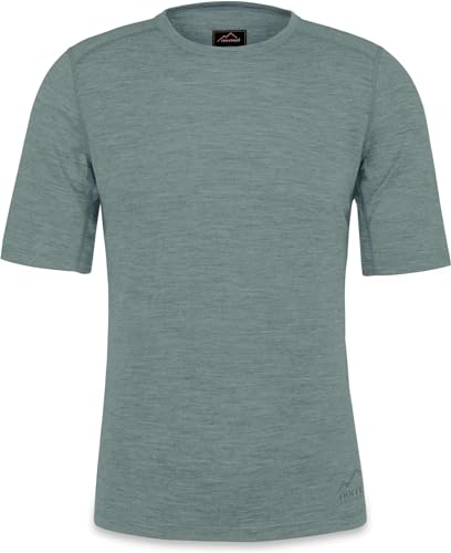 Herren Merino T-Shirt Short Sleeve Kurzarm Oberteil Funktionsoberteil 100% Merinowolle Thermounterwäsche Baselayer Farbe Blau Größe XL/54