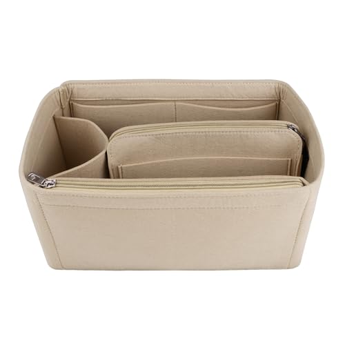 NOTAG Taschen Organizer, Filz Tasche Organizer Einsatz Handtasche Multi Pocket Tote Organizer Tasche (Beige, Groß)